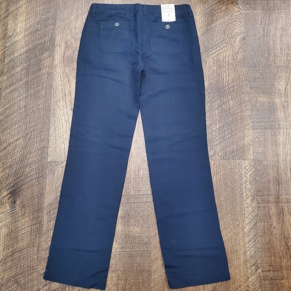 Tommy Hilfiger Avery Pants Navy Blue Linen Preppy Classic Beach Vacation 0 New - Picture 2 of 10